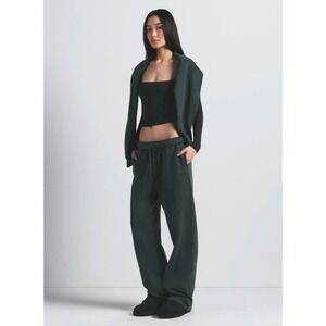 SKIMS Cotton Fleece Straight Leg Sweatpants Spruce Green XL New with Tags